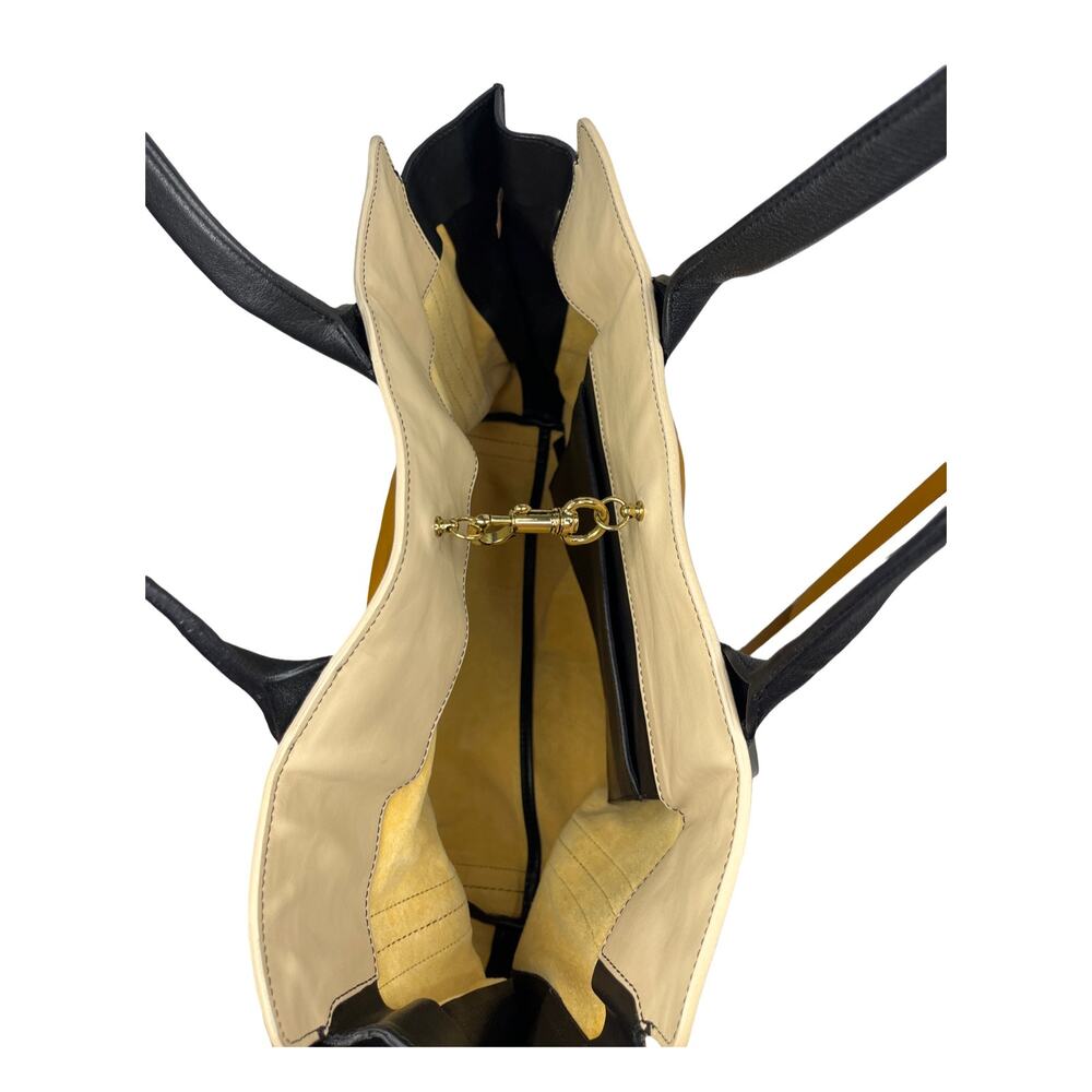 Chloé Alison Large Leather Tote Bag Mustard Yellow Black Colorblock 2013 - Picture 11 of 16